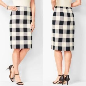 NWT Talbots Twill Gingham Pencil Skirt 10P